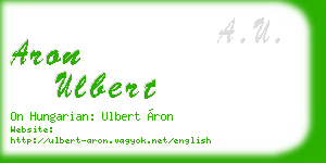aron ulbert business card